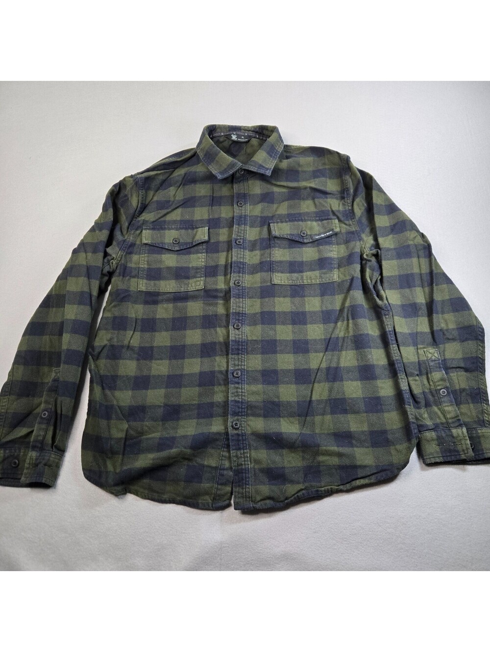 Vortex Timber Rush Flannel Shirt Mens XL Green Buffalo Plaid Cotton Outdoor Hunt